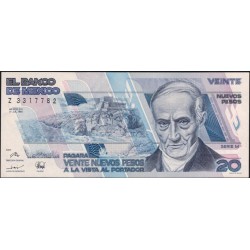 Мексика 20 песо 1992 года, серия M (MEXICO 20 Pesos 1992, Series M) P 96 : UNC