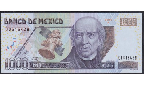 Мексика 1000 песо 2002 года, D0615429 (MEXICO 1000 Pesos 2002) P 121a: UNC