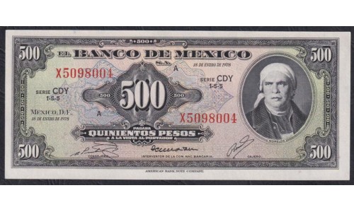 Мексика 500 песо 1978 (MEXICO 500 Pesos 1978) P 51t: UNC