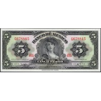Мексика 5 песо 1969, серия BGQ (MEXICO 5 Pesos 1969) P 60j : UNC
