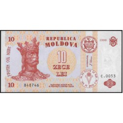 Молдова 10 лей 1998 (Moldova 10 lei 1998) P 10c : UNC