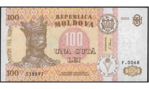 Молдова 100 лей 2008 (Moldova 100 lei 2008) P 15b : UNC