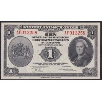 Нидерландская Индия 1 гулден 1943 года, AF013258 (NETHERLANDS INDIES1 gulden 1943) P 111: UNC