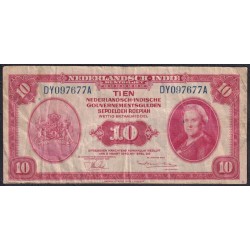 Нидерландская Индия 10 гульден 1943 (NETHERLANDS INDIES 10 gulden 1943) P 114 : VF