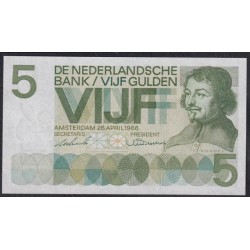 Нидерланды 5 гульденов 1966 года (NETHERLANDS 5 Gulden Nederlandsche Bank 1966) P 90b: UNC