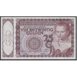 Нидерланды 25 гульденов 1944 года (NETHERLANDS 25 Gulden Nederlandsche Bank 1944) P 60: UNC--
