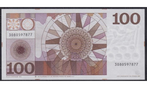 Нидерланды 100 гульденов  14.05.1970 года (NETHERLANDS 100 Gulden Nederlandsche Bank 14.05.1970) P 93: UNC