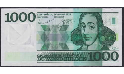 Нидерланды 1000 гульденов  03.03.1972 года (NETHERLANDS 1000 Gulden Nederlandsche Bank 03.03.1971) P 94a: UNC