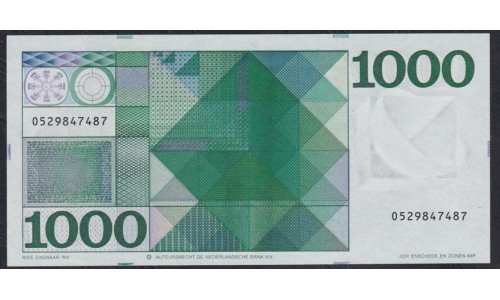 Нидерланды 1000 гульденов  03.03.1972 года (NETHERLANDS 1000 Gulden Nederlandsche Bank 03.03.1971) P 94a: UNC