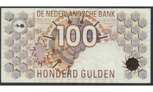 Нидерланды 100 гульденов 1992(93) года (NETHERLANDS 100 Gulden Nederlandsche Bank 1992(93)) P 101: aUNC/UNC