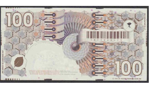 Нидерланды 100 гульденов 1992(93) года (NETHERLANDS 100 Gulden Nederlandsche Bank 1992(93)) P 101: aUNC/UNC