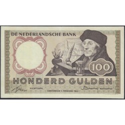 Нидерланды 100 гульденов 1955 года (NETHERLANDS 100 Gulden Nederlandsche Bank 1953) P 88: XF/aUNC