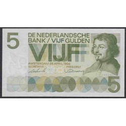 Нидерланды 5 гульденов 1966 года (NETHERLANDS 5 Gulden Nederlandsche Bank 1966) P 90a: UNC