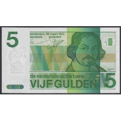 Нидерланды 5 гульденов 1973 года (NETHERLANDS 5 Gulden Nederlandsche Bank 1973) P 95: UNC