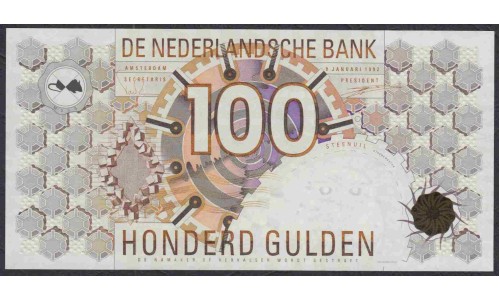 Нидерланды 100 гульденов 1992(93) года (NETHERLANDS 100 Gulden Nederlandsche Bank 1992(93)) P 101: UNC