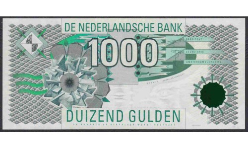 Нидерланды 1000 гульденов 1994(96) года (NETHERLANDS 1000 Gulden Nederlandsche Bank 1994(96)) P 102: UNC