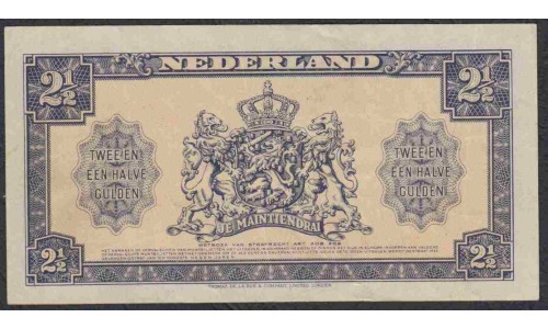 Нидерланды  2 1/2 гульдена 1945 года (NETHERLANDS  2 1.2 Gulden Koninkrijk der Nederlanden / Ministerie van Financiën  18.05.1945) P 71:  VF/XF
