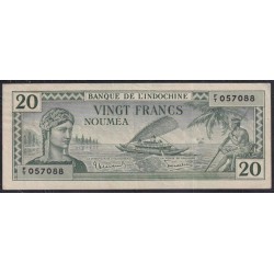 Новая Каледония 20 франков 1944 годаF/T 057088  (New Caledonia 20 Francs 1944) P 57: XF