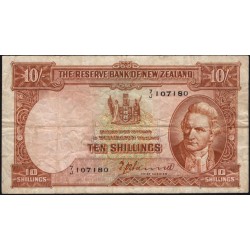 Нoвая Зеландия 10 шиллингов 1940-1955 годы (New Zealand 10 Shillings 1940-1955) P 158a: VF