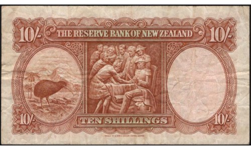 Нoвая Зеландия 10 шиллингов 1940-1955 годы (New Zealand 10 Shillings 1940-1955) P 158a: VF