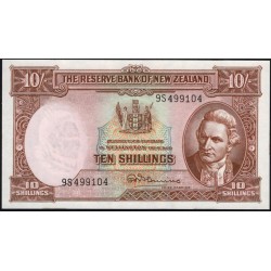 Новая Зеландия 10 шиллингов 1960-1967 годы (New Zealand 10 Shillings 1960-1967) P 158d: UNC