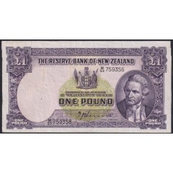 Новая Зеландия 1 фунт 1956-1960 годы (New Zealand 1 Pound 1956-1960) P 159c: VF/XF