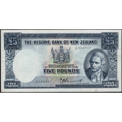 Новая Зеландия 5 фунтов 1940-1955 годы (New Zealand 5 Pounds 1940-1955) P 160a: VF