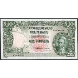 Новая Зеландия 10 фунтов 1960-1967 годы (New Zealand 10 Pounds 1960-1967) P 161d: UNC