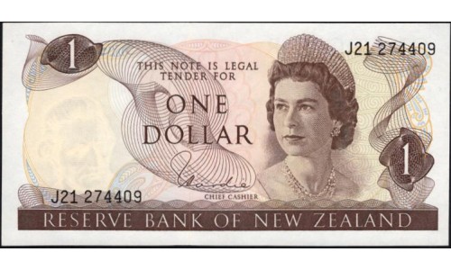 Новая Зеландия 1 доллар 1977-81 год (New Zealand 1 dollar 1977-81) P 163d: UNC 