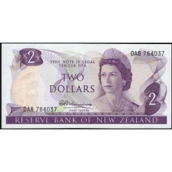 Новая Зеландия 2 доллара 1967-68 год (New Zealand 2 dollars 1967-68) P 164a: UNC 