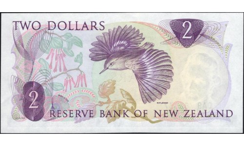 Новая Зеландия 2 доллара 1967-68 год (New Zealand 2 dollars 1967-68) P 164a: UNC 