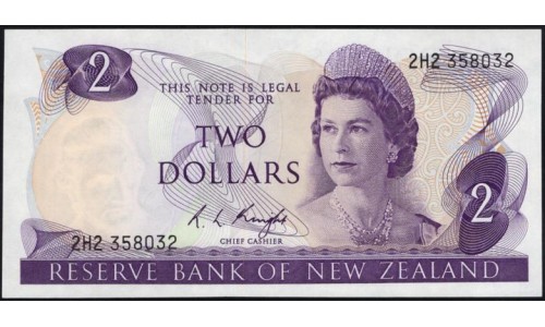 Новая Зеландия 2 доллара 1975-77 год (New Zealand 2 dollars 1975-77) P 164c: UNC 