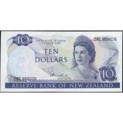 Новая Зеландия 10 долларов 1977-81 год (New Zealand 10 dollars 1977-81) P 166d: aUNC/UNC