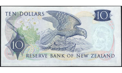 Новая Зеландия 10 долларов 1977-81 год (New Zealand 10 dollars 1977-81) P 166d: aUNC/UNC