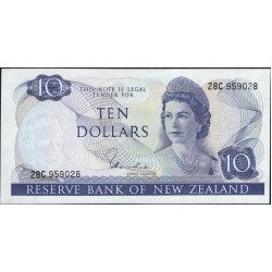 Новая Зеландия 10 долларов 1977-81 год (New Zealand 10 dollars 1977-81) P 166d: UNC 