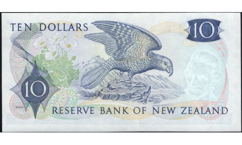 Новая Зеландия 10 долларов 1977-81 год (New Zealand 10 dollars 1977-81) P 166d: UNC 