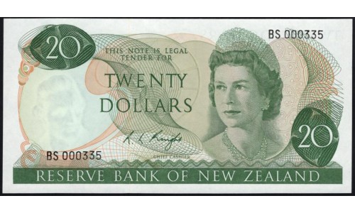 Новая Зеландия 20 долларов 1975-77 год (New Zealand 20 dollars 1975-77) P 167c: UNC