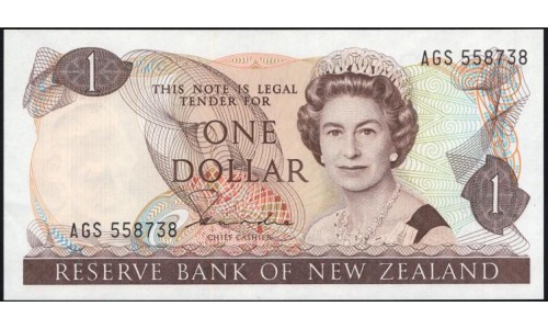 Новая Зеландия 1 доллар 1981-85 год (New Zealand 1 dollar 1981-85) P 169a: UNC