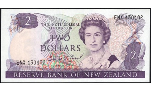 Новая Зеландия 2 доллара 1989-92 год (New Zealand 2 dollars 1989-92) P 170c: UNC