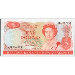 Новая Зеландия 5 долларов 1981-85 год (New Zealand 5 dollars 1981-85) P 171a: UNC