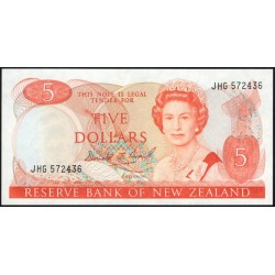 Новая Зеландия 5 долларов 1989-92 год (New Zealand 5 dollars 1989-92) P 171c: UNC