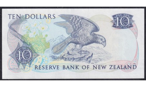 Новая Зеландия 10 долларов 1985-89 год, NXF 237805 (New Zealand 10 dollars 1985-89) P 172b: aUNC