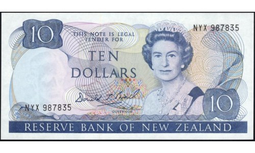 Новая Зеландия 10 долларов 1989-92 год (New Zealand 10 dollars 1989-92) P 172c: UNC