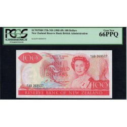 Новая Зеландия 100 долларов 1985-89 год (New Zealand 100 dollars 1985-89) P 175b: UNC 66!!!!!