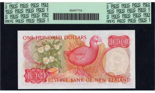 Новая Зеландия 100 долларов 1985-89 год (New Zealand 100 dollars 1985-89) P 175b: UNC 66!!!!!