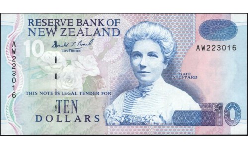 Новая Зеландия 10 долларов 1992-97 год (New Zealand 10 dollars 1992-97) P 178a: UNC
