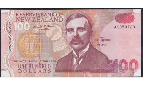 Новая Зеландия 100 долларов 1992 год, AK 350723 (New Zealand 100 dollars 1992) P 181a: XF/aUNC