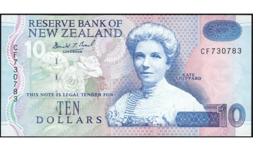 Новая Зеландия 10 долларов 1994 год (New Zealand 10 dollars 1994) P 182a: UNC