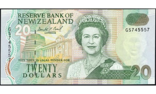 Новая Зеландия 20 долларов 1994 год (New Zealand 20 dollars 1994) P 183: UNC