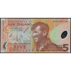 Новая Зеландия 5 долларов 2004 год, полимер пластик, серия BK (New Zealand 5 dollars 2004, Polymer plastic) P 185b : UNC